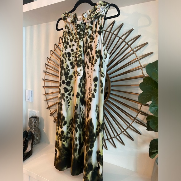 Just Taylor dress , fall print green / cream - Picture 2 of 4